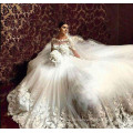 Elegant A Line 3D Flower Country Western Bridal Luxury Wedding Dress Gown